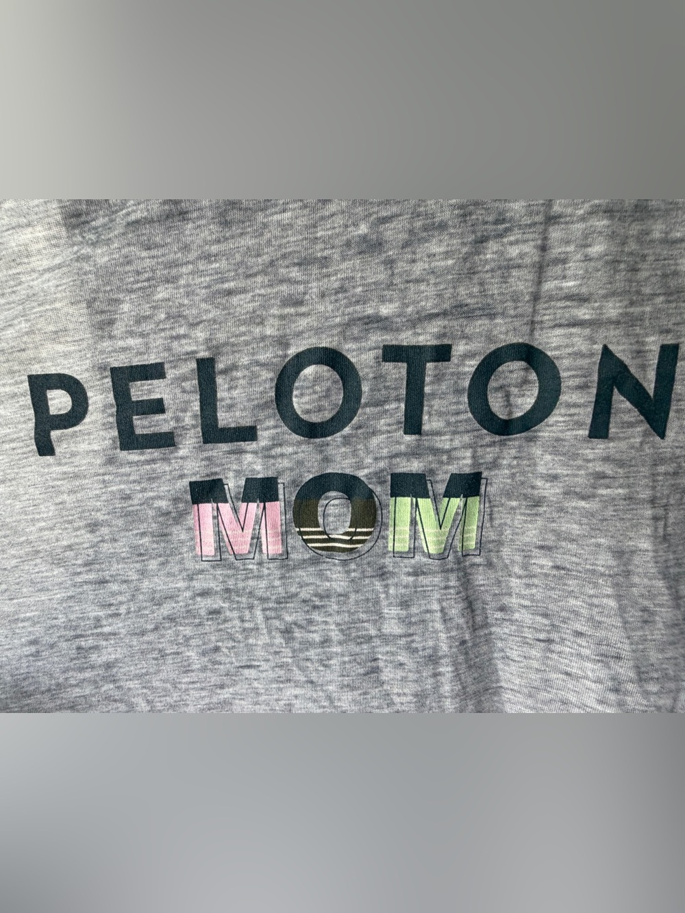 Peloton Gray Heather Tee - Peloton Mom - size Medium
